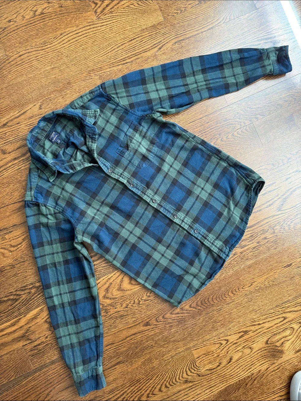 J. Crew Blue & Green Plaid Flannel